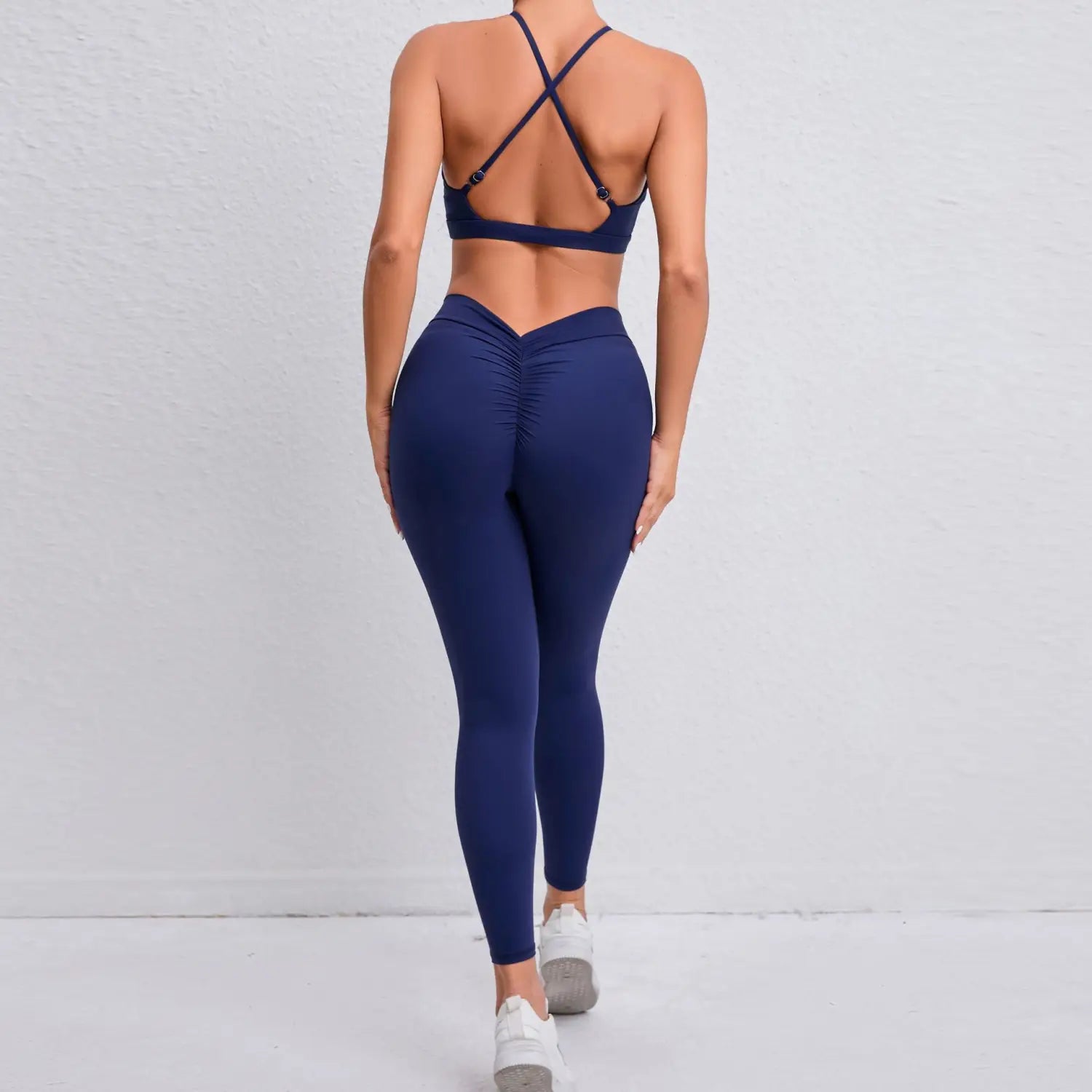 Sporty Cross Beauty Back Yoga Two-piece Set - Enhanced Performance and Style