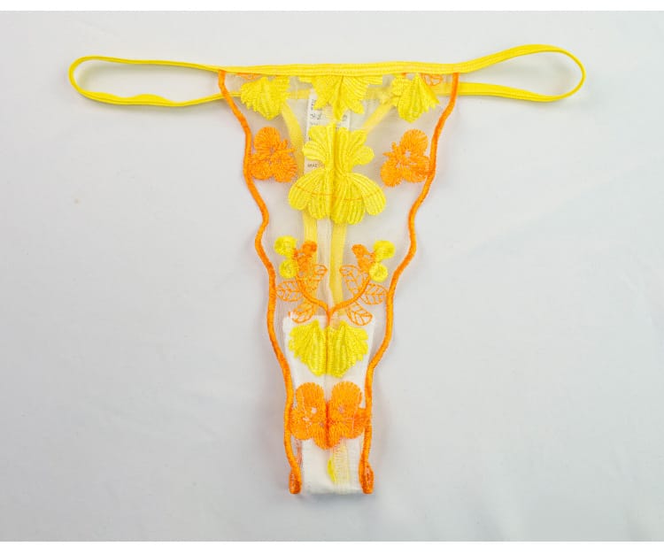 Underwired Yellow Embroidery Floral Lingerie Set - Unveil your Radiance