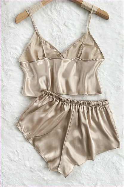 Satin Cami and Flounce Shorts Set - Slow Evenings