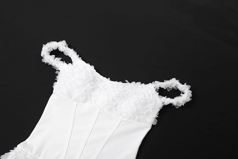 Textured Mini Dress with Off-shoulder Corset Detail