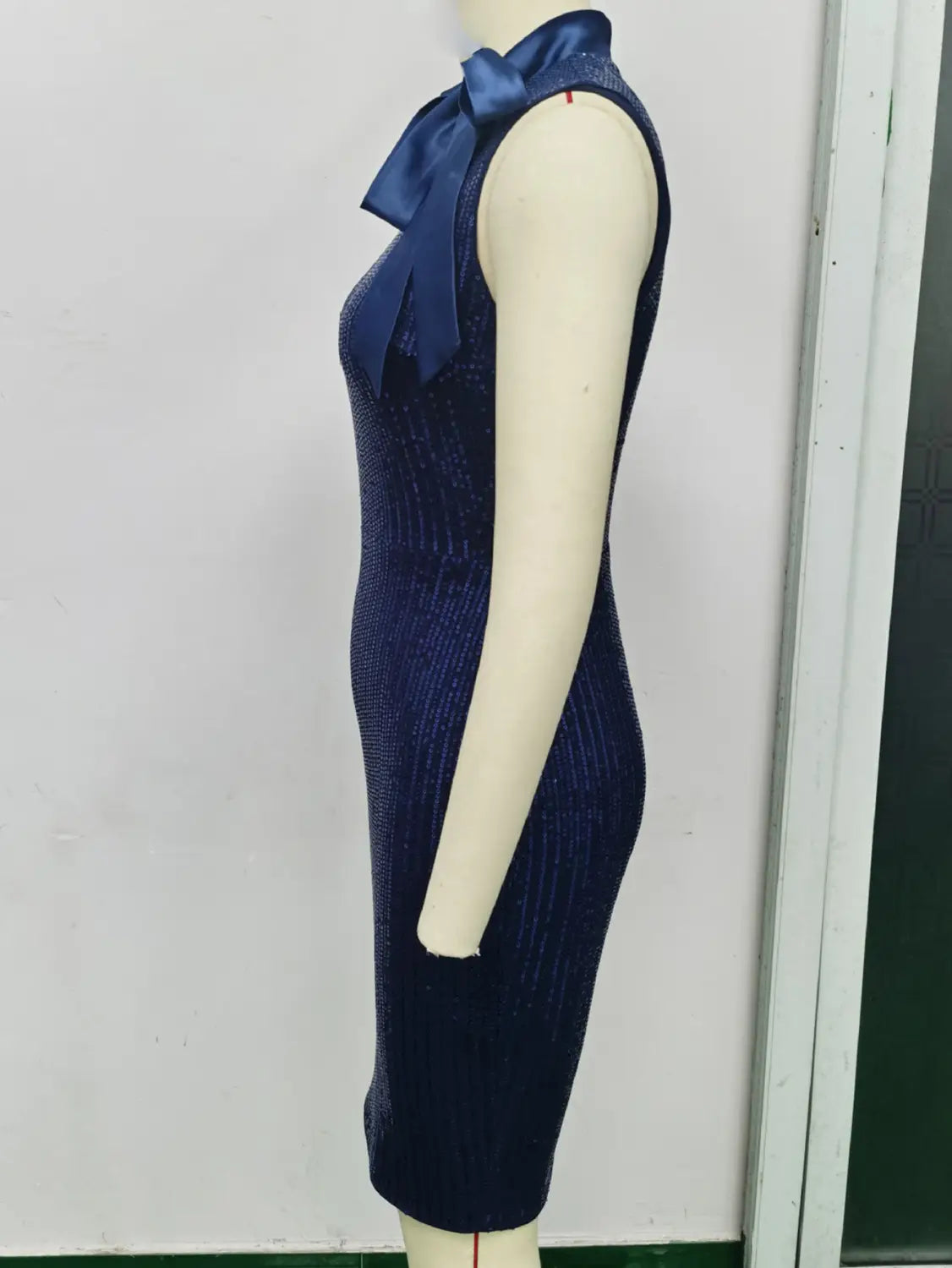 Elegant Retro Royal Blue Sequin Bodycon Dress
