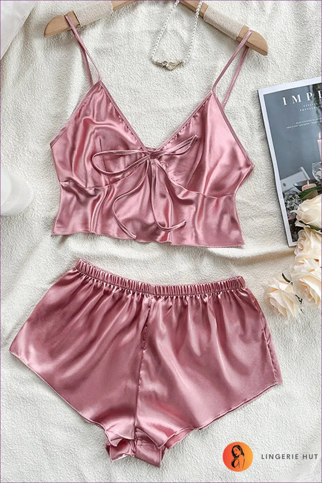 Satin Cami and Flounce Shorts Set - Slow Evenings