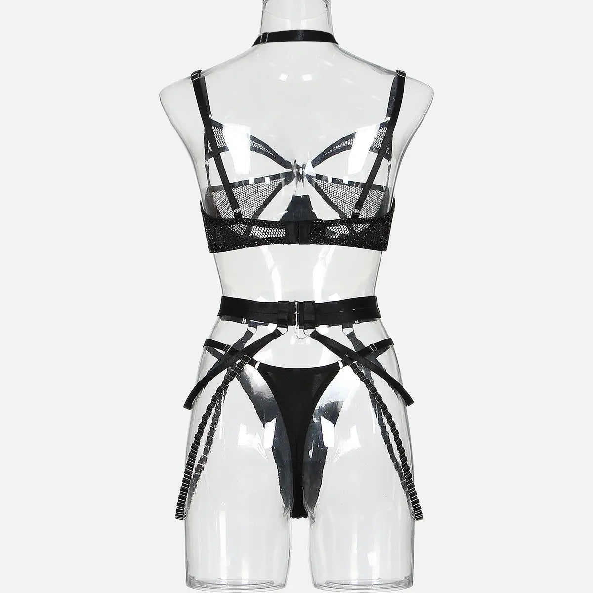 Lingerie Elegance Set - Mesh Splicing with Sensual Cutout Detail