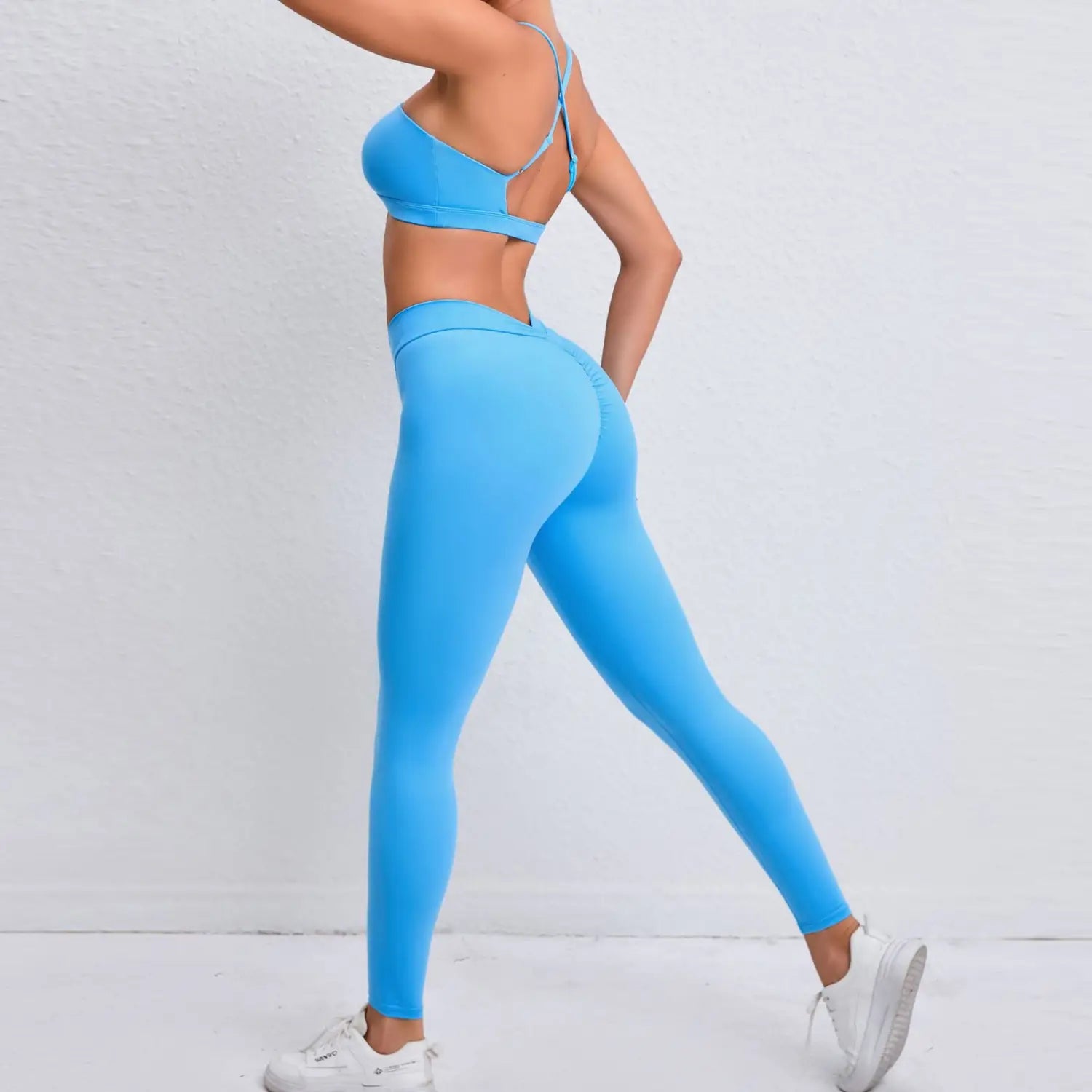 Sporty Cross Beauty Back Yoga Two-piece Set - Enhanced Performance and Style