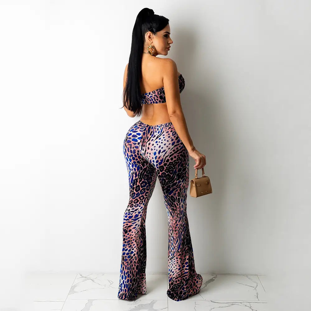 Animal Print Patchwork Cut Out Jumpsuit - Unleash Your Inner Temptress