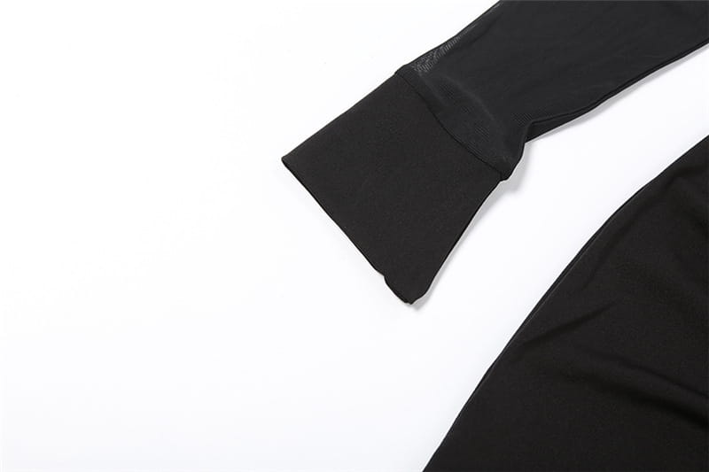 Mesh Panel Maxi Dress with Asymmetric Hem - Modern