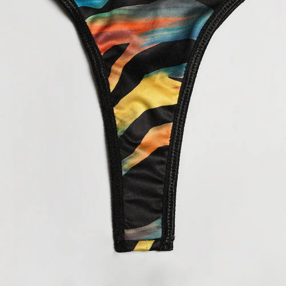 Striped Multi-color Lingerie Set - Unleash your Playful Charm