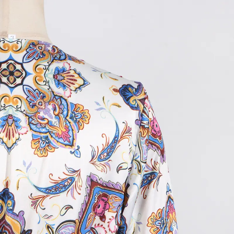 Bohemian Paisley Ruffled Dress – Summer Elegance