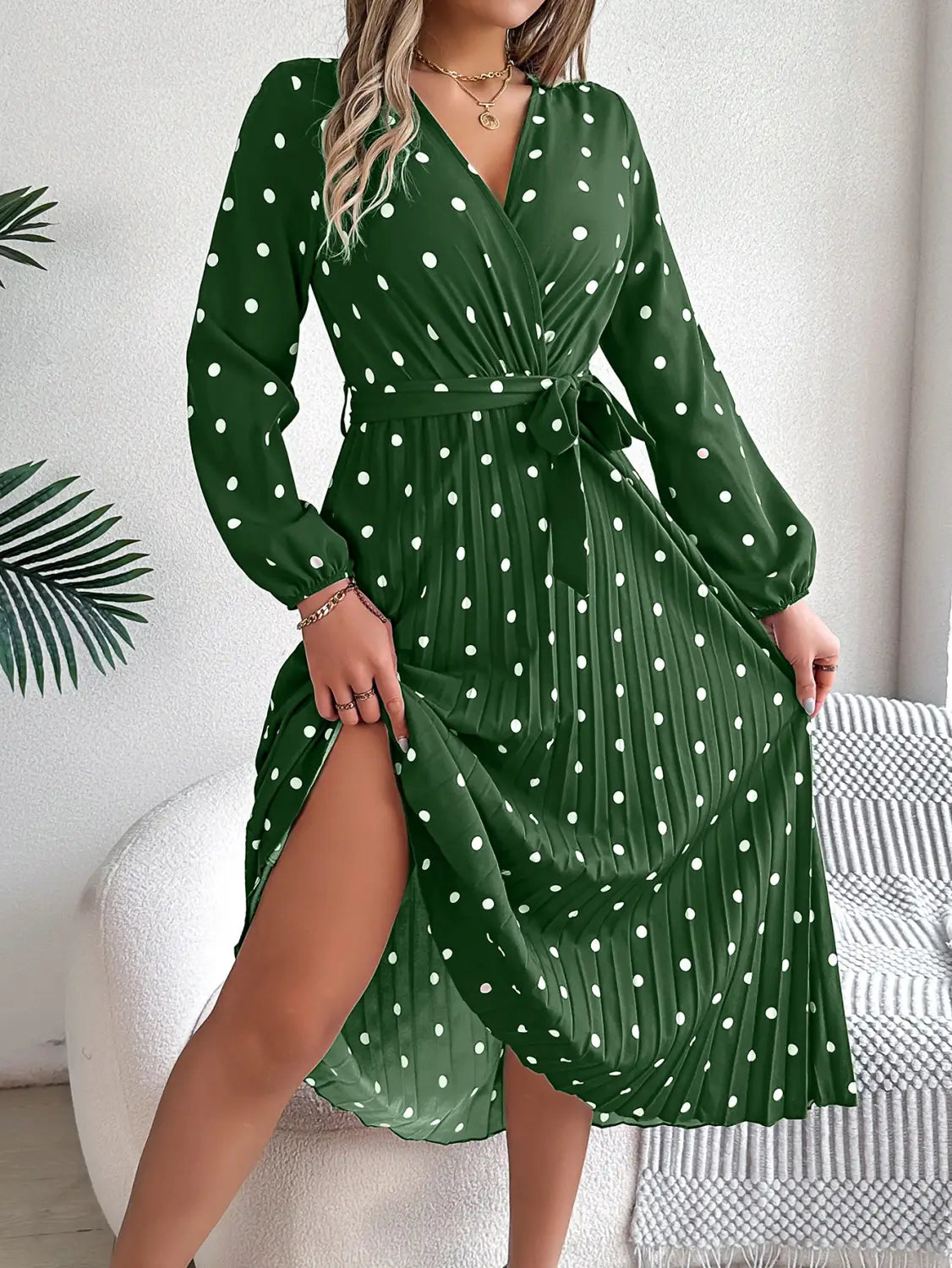 Elegant Polka Dot Maxi Dress - Ultimate Spring/fall Essential