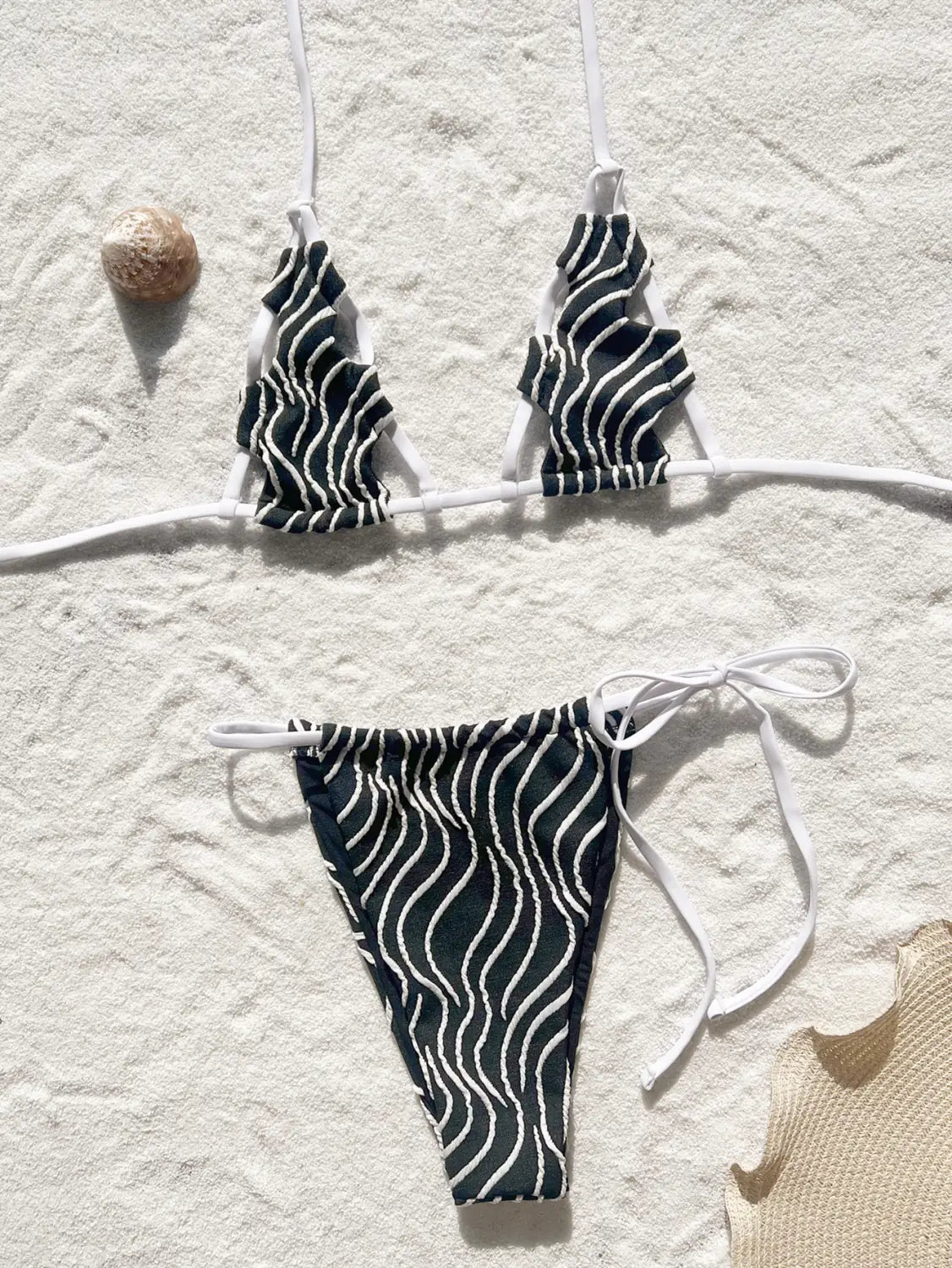 Boho Striped Cutout Bikini – Summer Vibes