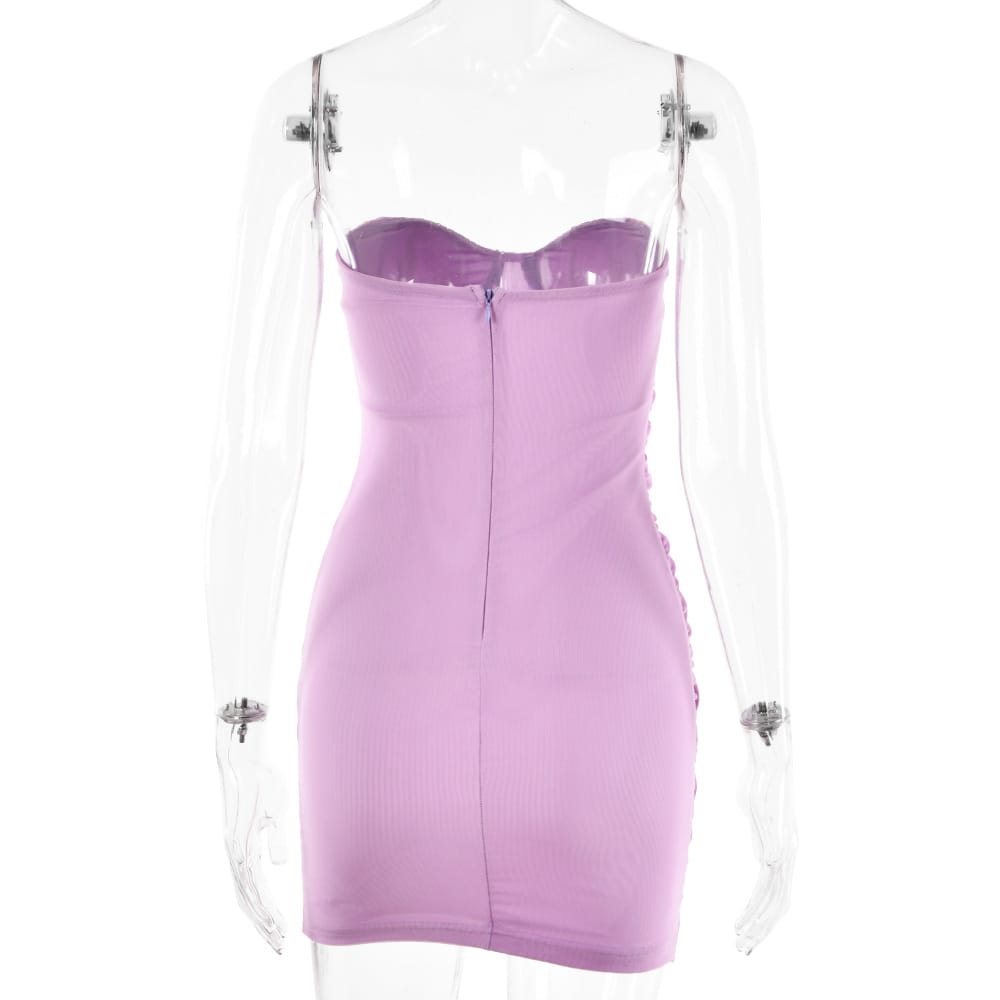 Strapless Ruched Bodycon Dress - Sleek and Asymmetric for Sensational Nights