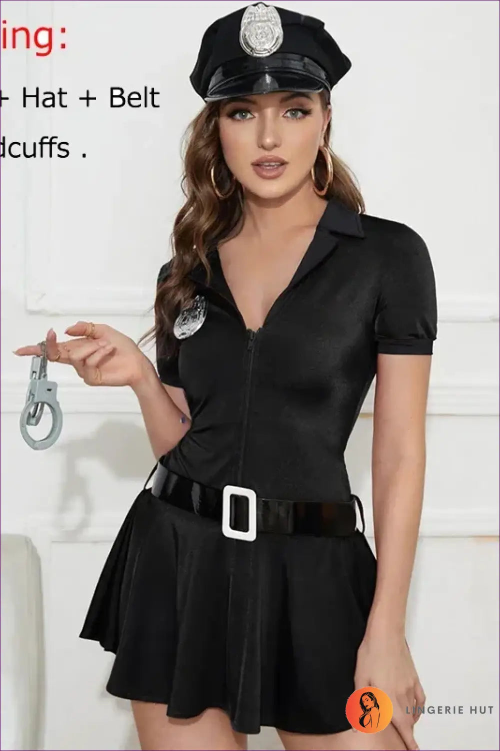 Zip Front Police Costume with Hat - Bold Confidence