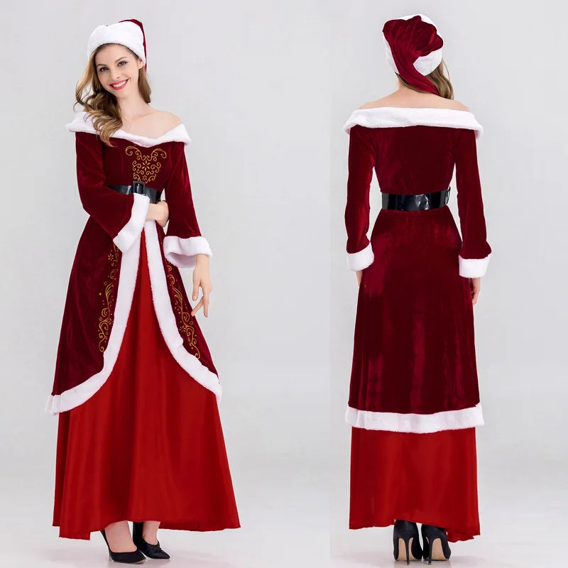 Classic Mrs Claus Maxi - Authentic Festive Elegance