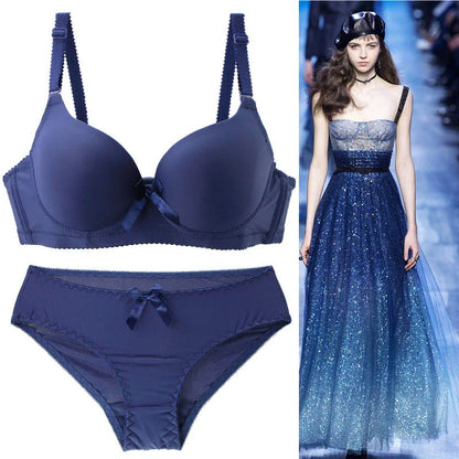 Smooth Moulded Bra and Brief Set with Scalloped Trim