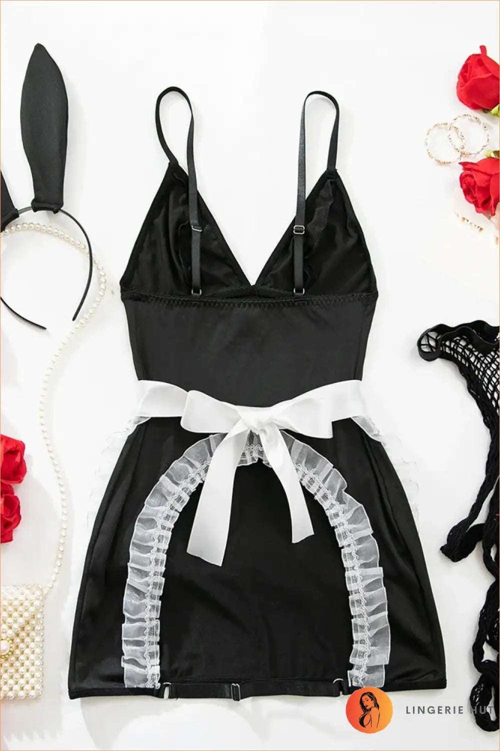 Black and White French Maid Costume Set