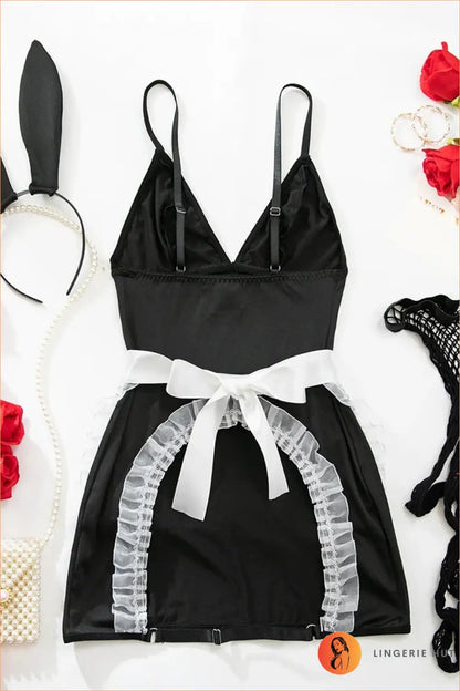 Black and White French Maid Costume Set