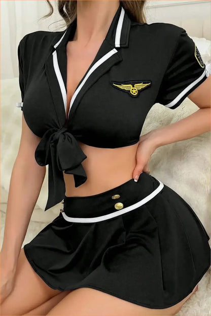 Black Aviator Wings Costume Set