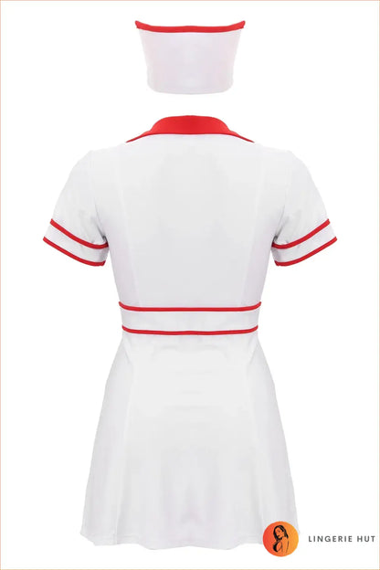 Nurse Uniform Costume with Cross Pocket Detail - After Dark