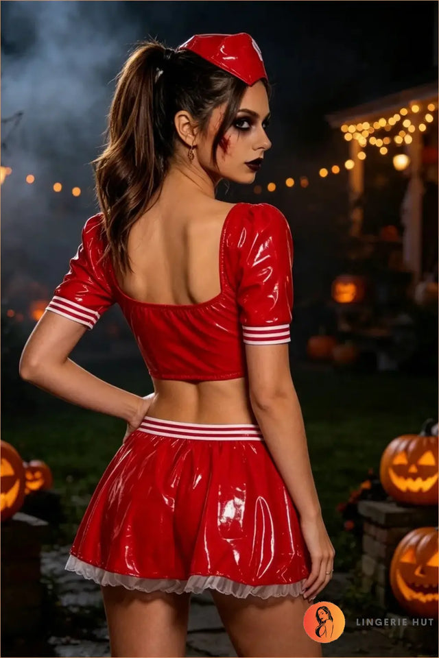 Red Naughty Nurse Costume Set