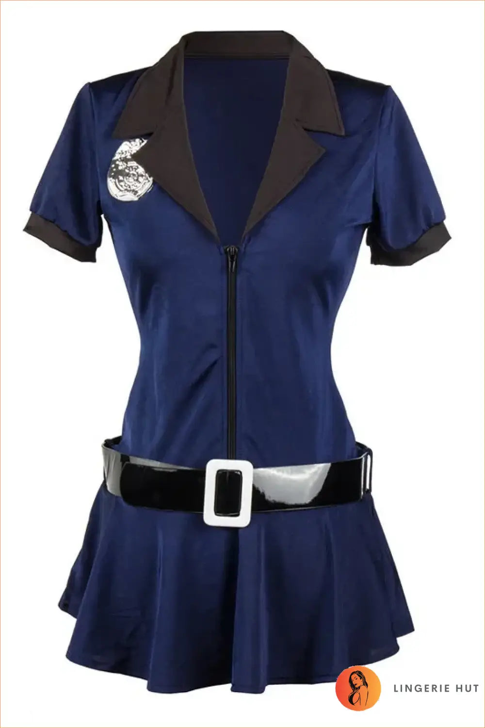 Navy Police Officer Costume with Cap, Belt & Handcuffs