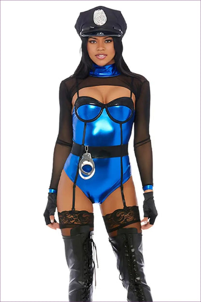 Police Bodysuit Costume with High Collar - After Dark