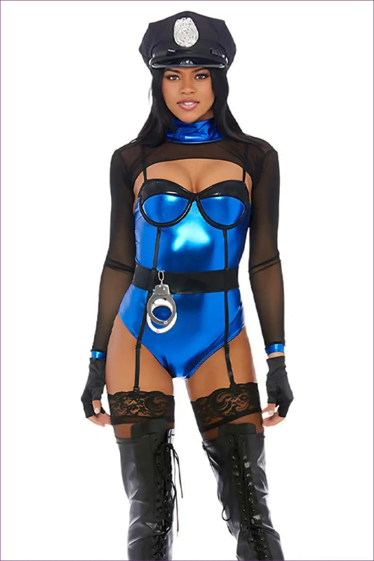 Police Bodysuit Costume with High Collar - After Dark