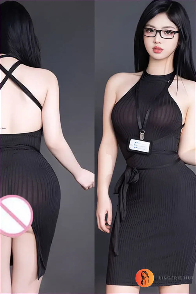 Pinstripe Garter Costume Set with Collar Tie - Confident Authority