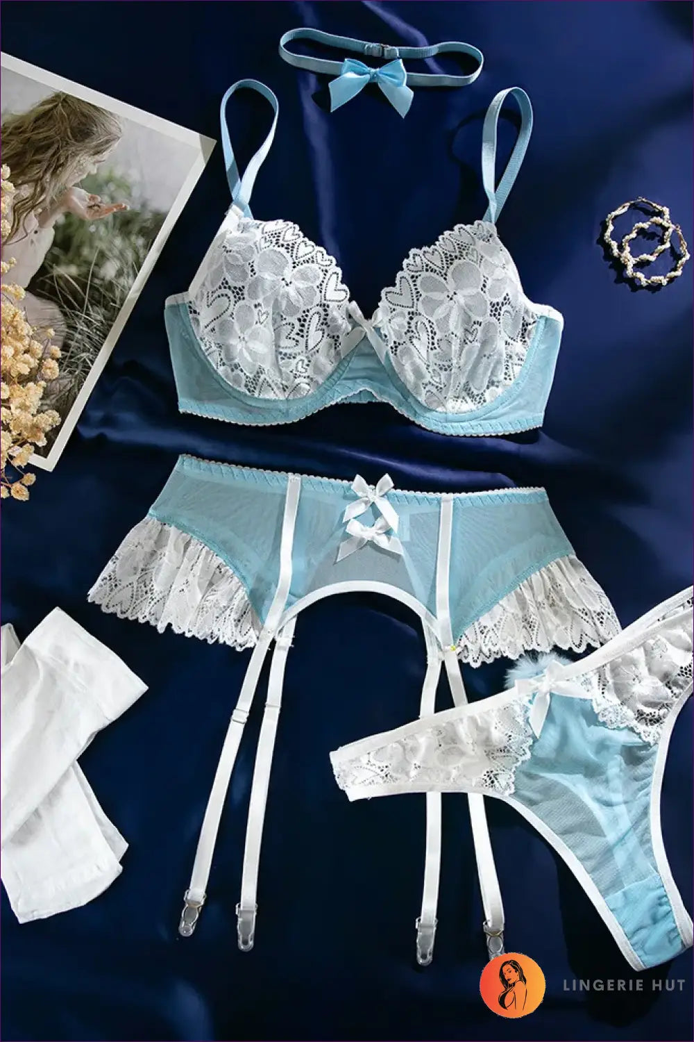 Lace Lingerie Set with Garter Belt - Private Luxury