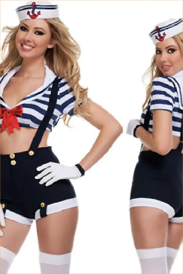 Navy Sailor Costume Set with Cap, Gloves and Socks