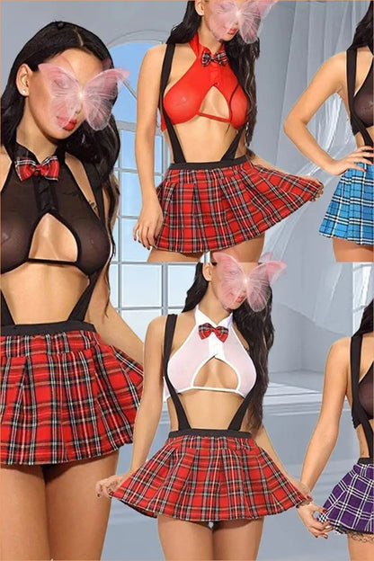 Tartan Pleat Schoolgirl Costume Set