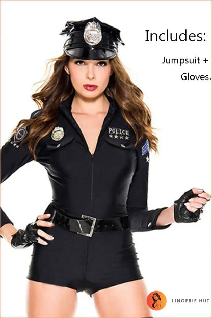 Black Police Officer Costume Set