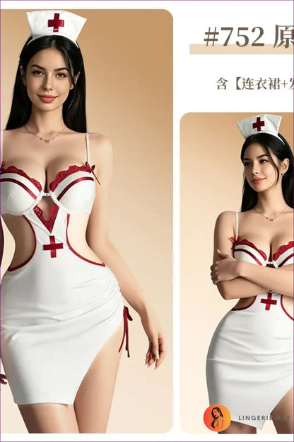 Halter Nurse Costume with Cut-Out Sides - Private Luxury