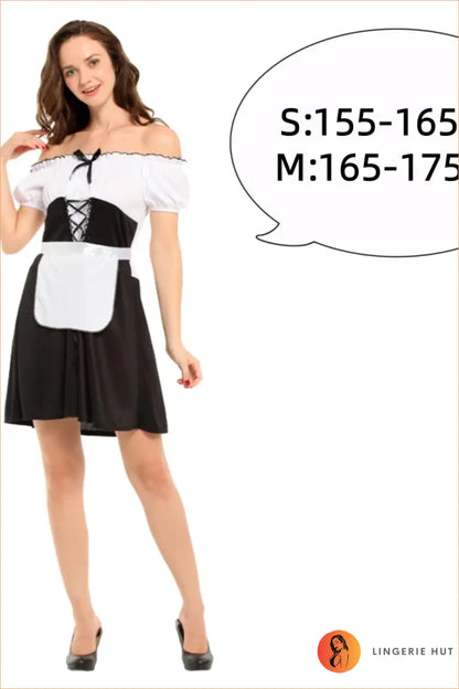 Classic Maid Costume with Apron and Puff Sleeves - Confident Evenings