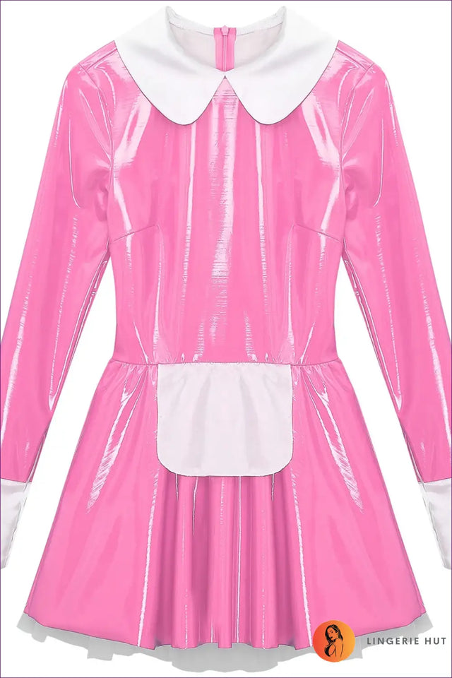 High-Shine Maid Costume with Apron - Playful Fantasy