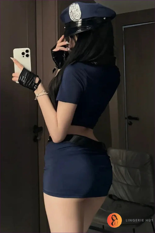 Police Costume Set with Mini Skirt - Playful Fantasy