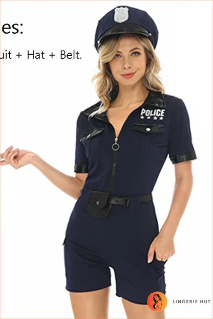 Black Police Officer Costume Set