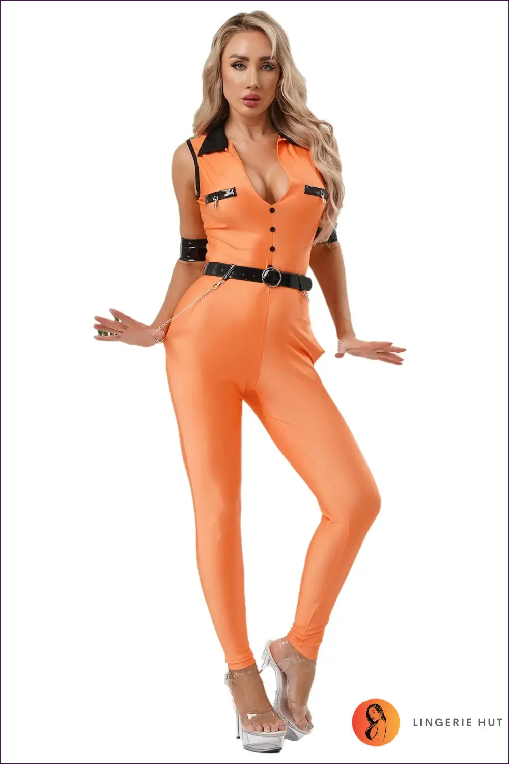 Prisoner Costume Jumpsuit with Zip Pockets - County Lockup