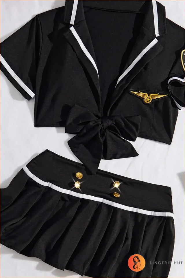 Black Aviator Wings Costume Set