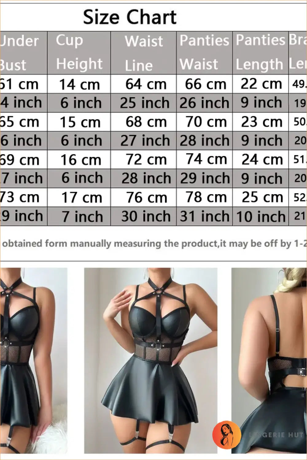 Black Faux Leather Harness Garter Mini Dress
