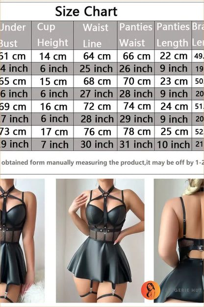 Black Faux Leather Harness Garter Mini Dress