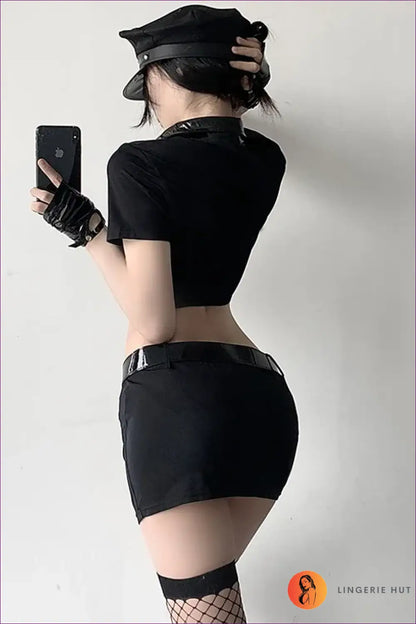 Police Costume Set with Mini Skirt - Playful Fantasy