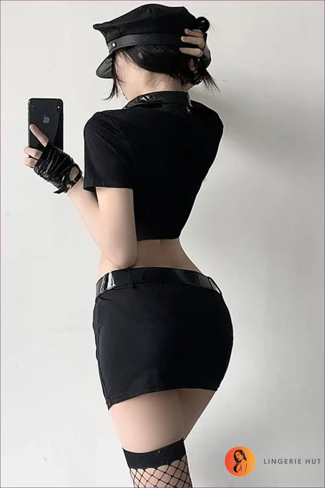Police Costume Set with Mini Skirt - Playful Fantasy