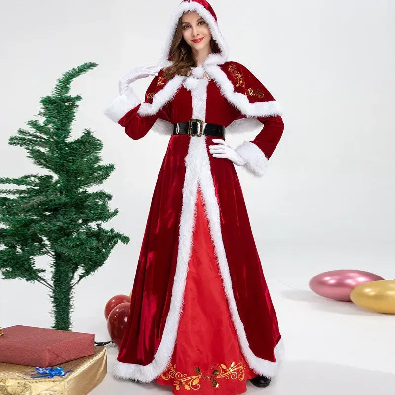 Classic Mrs Claus Maxi - Authentic Festive Elegance