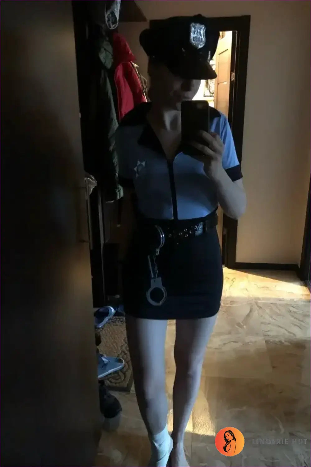 Police Uniform Costume with Hat and Belt - Playful Fantasy