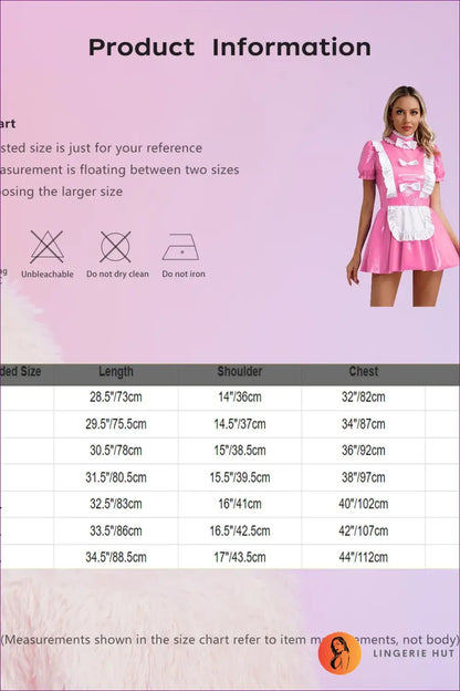 High-Shine Maid Costume with Apron - Playful Fantasy