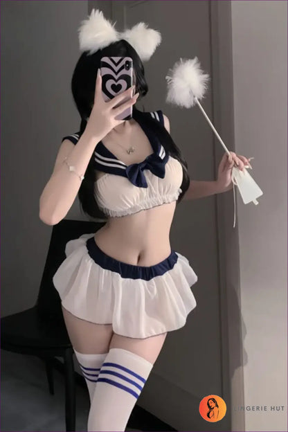 Ruffle Maid Costume with Apron-Style Skirt - Playful Confidence