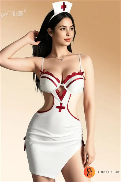 Halter Nurse Costume with Cut-Out Sides - Private Luxury