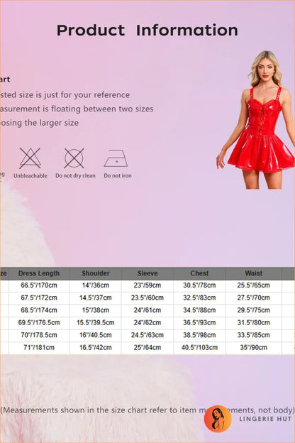 Red Wet-Look O-Ring Lace-Up Babydoll