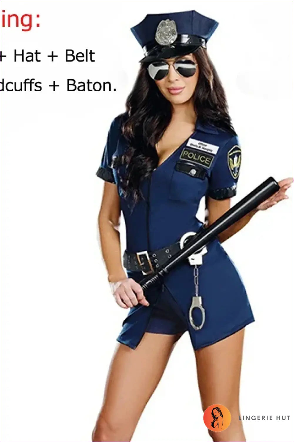 Zip Front Police Costume with Hat - Bold Confidence