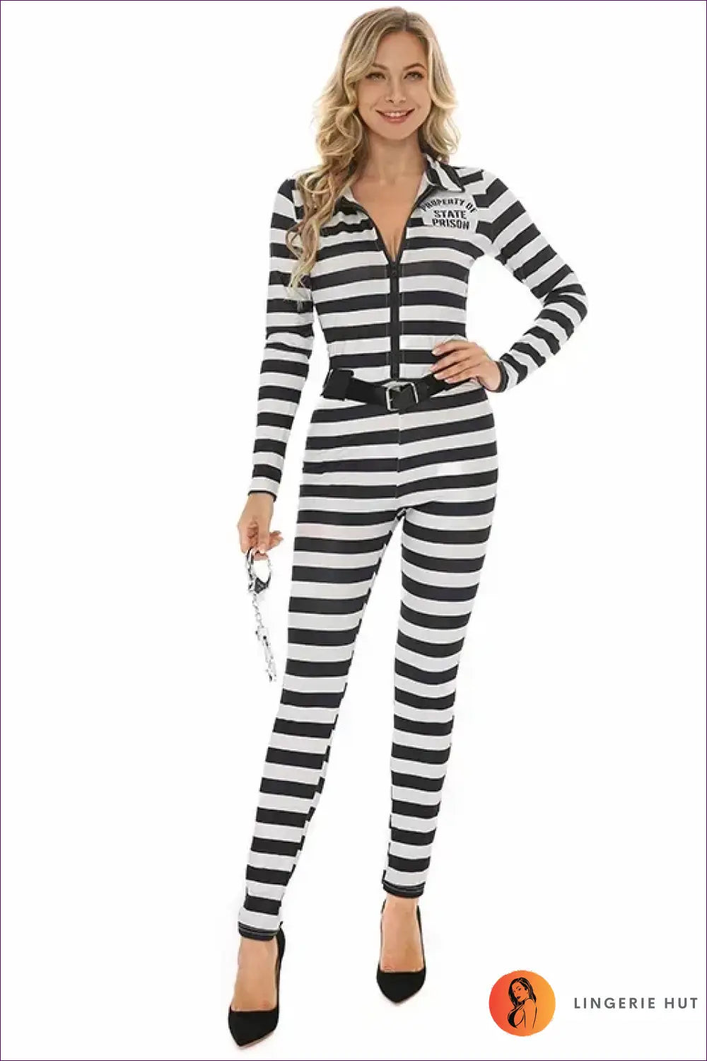 Prisoner Costume Jumpsuit with Belt - Property of the State